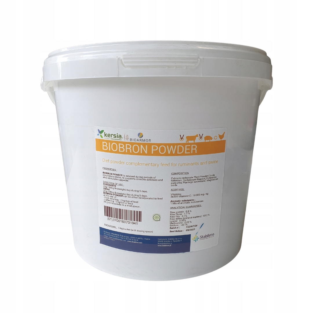 Kaszel Katar Przeziębienie Stres U Krów bydło trzoda Biobron Powder 5kg