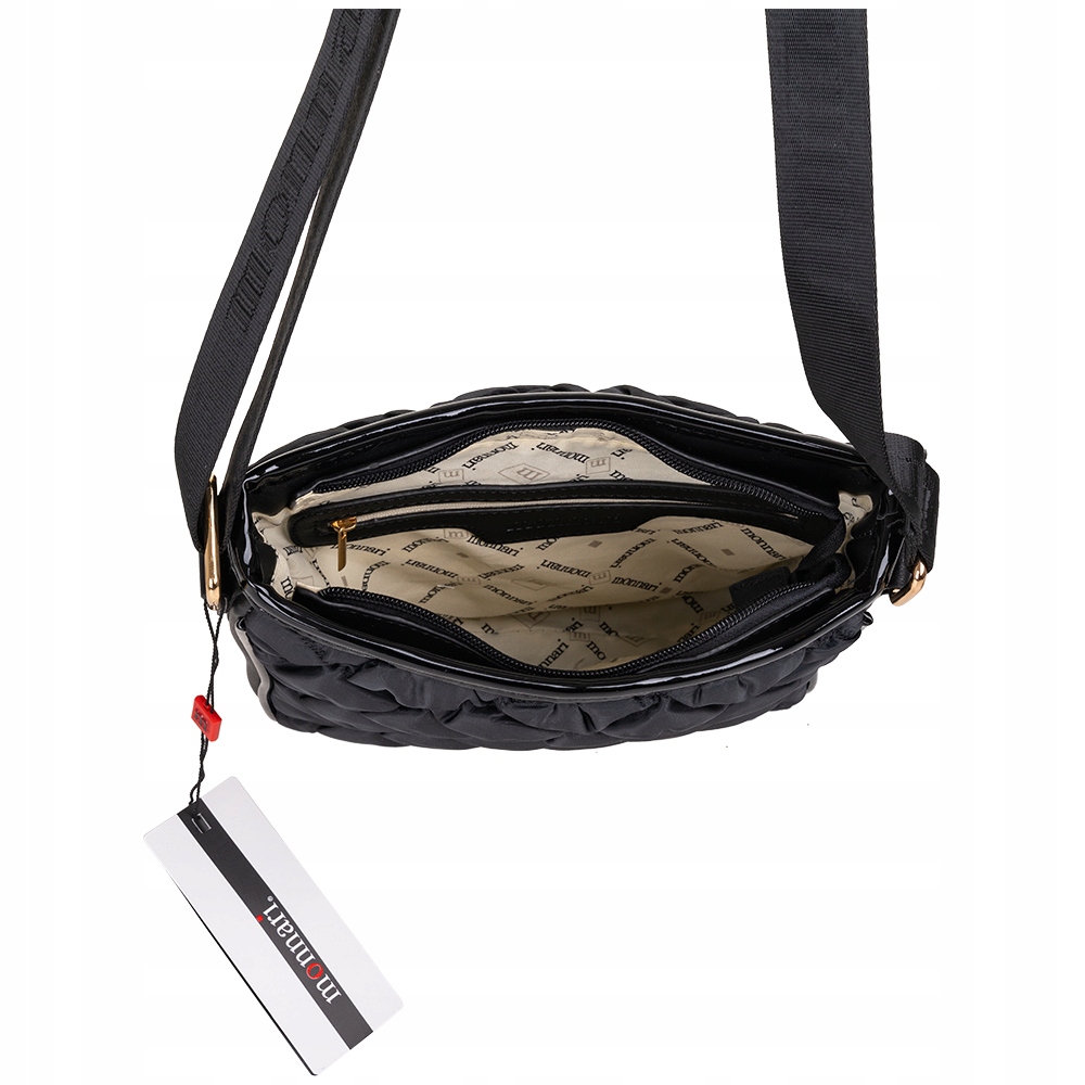 MONNARI TOREBKA DAMSKA LISTONOSZKA PIKOWANA CZARNA Kolor wielokolorowy