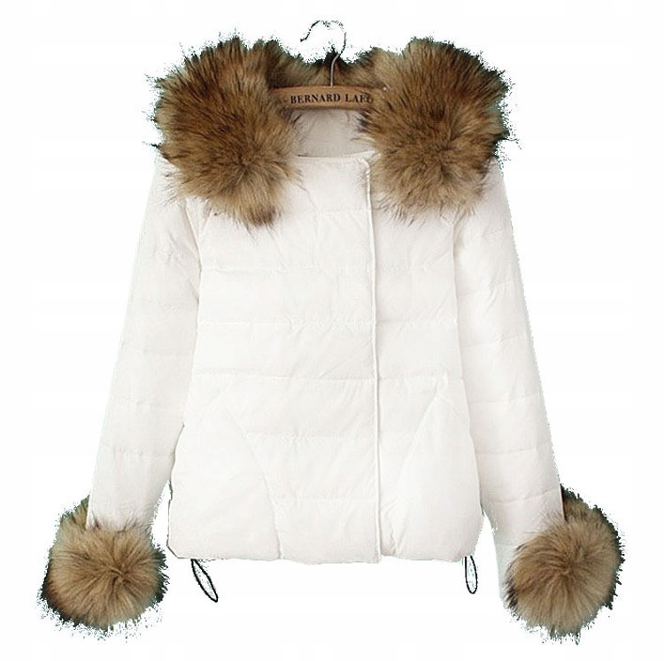 

Kurtka Chanelka Pikowana Puchowa Odpinane Futro XL