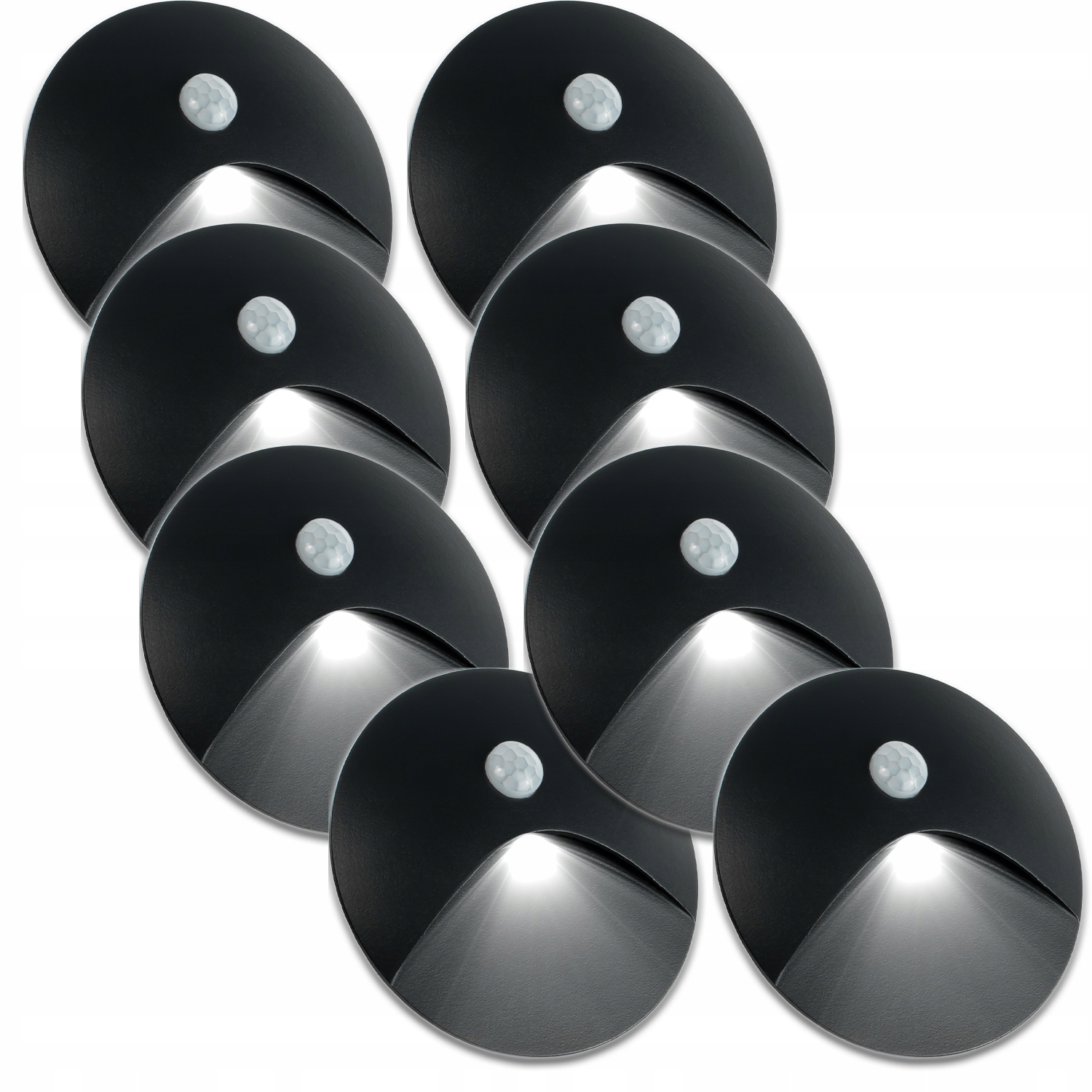 8 X Hliníková Schodišťová Objímka, Černé Osvětlení Schodů, Světlo Na Schody