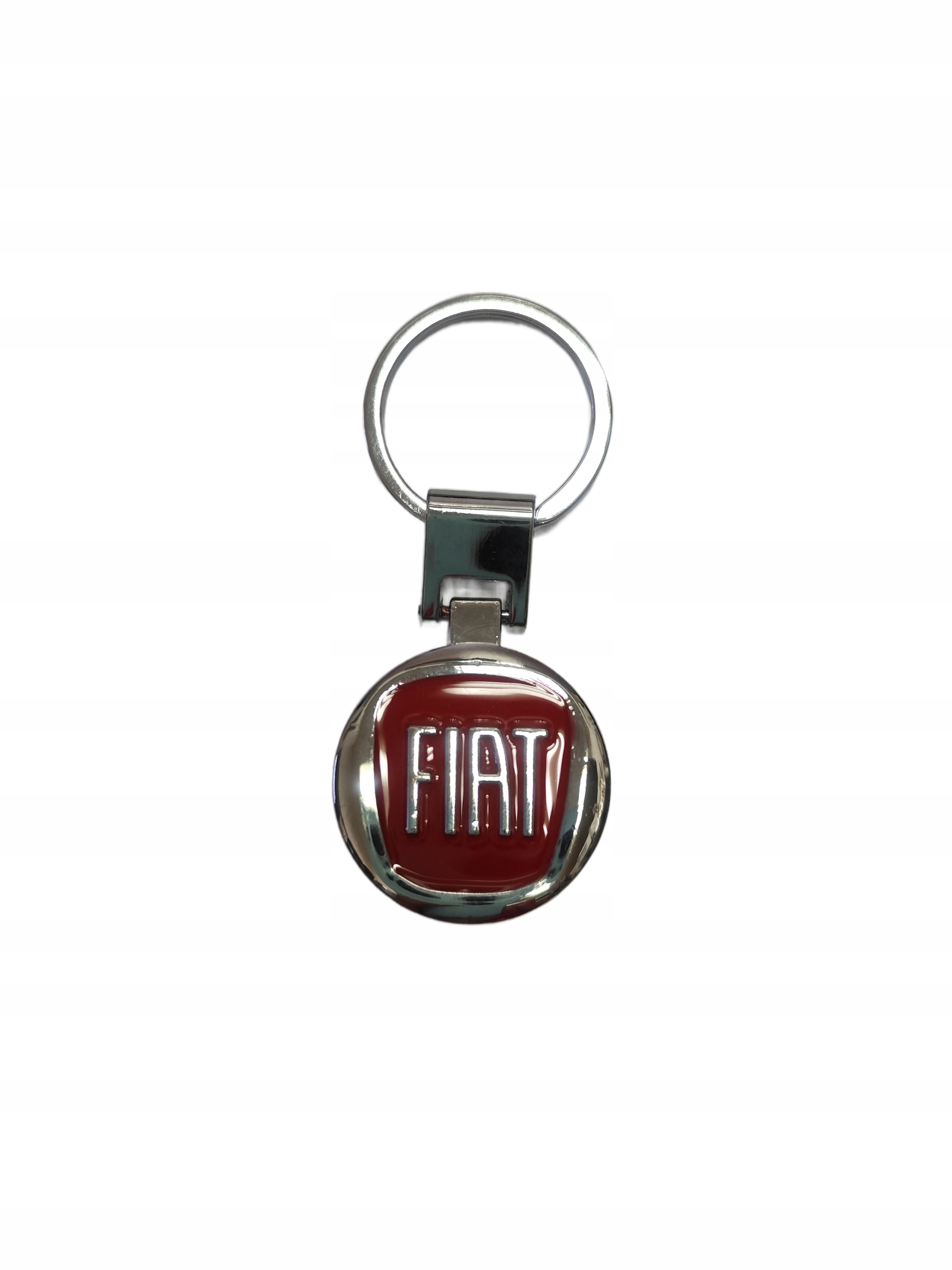Brelok chromowany Fiat samochodowy czerwony