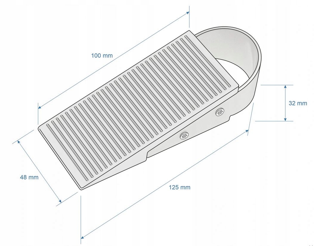 ODBOJNIK KLIN POD DRZWI 125X32X50 BIAŁY + NIKIEL Rodzaj wolnostojący