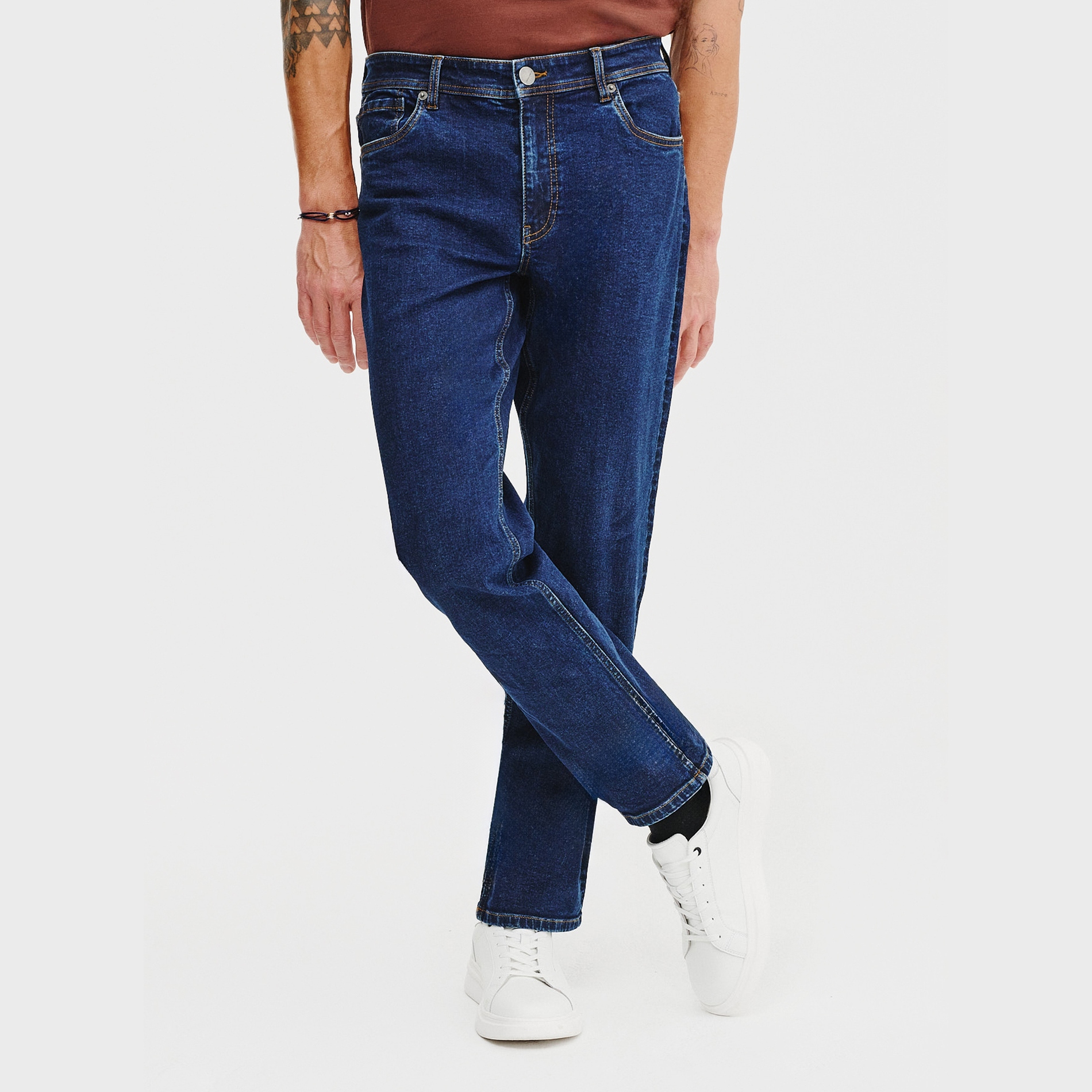 Tmavě modré džínové kalhoty Regular Fit Pako Lorente vel L34 W38