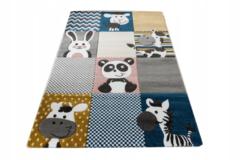 Dywan Petit Zoo Zwierzęta krem szary 240x330 cm