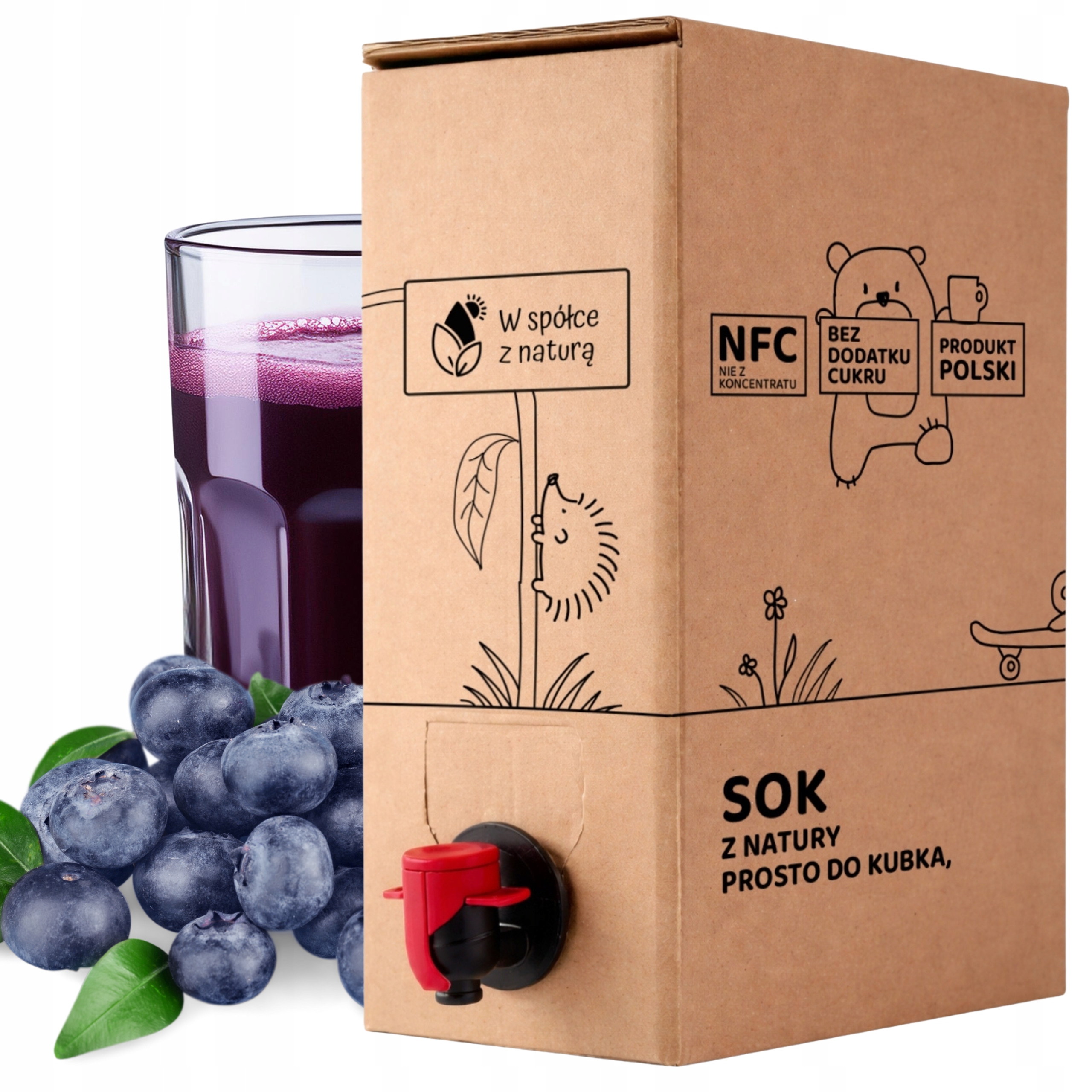 Sok z Borówki Amerykańskiej Tłoczony 5L Nfc Borówka 100% Bez Dodatków