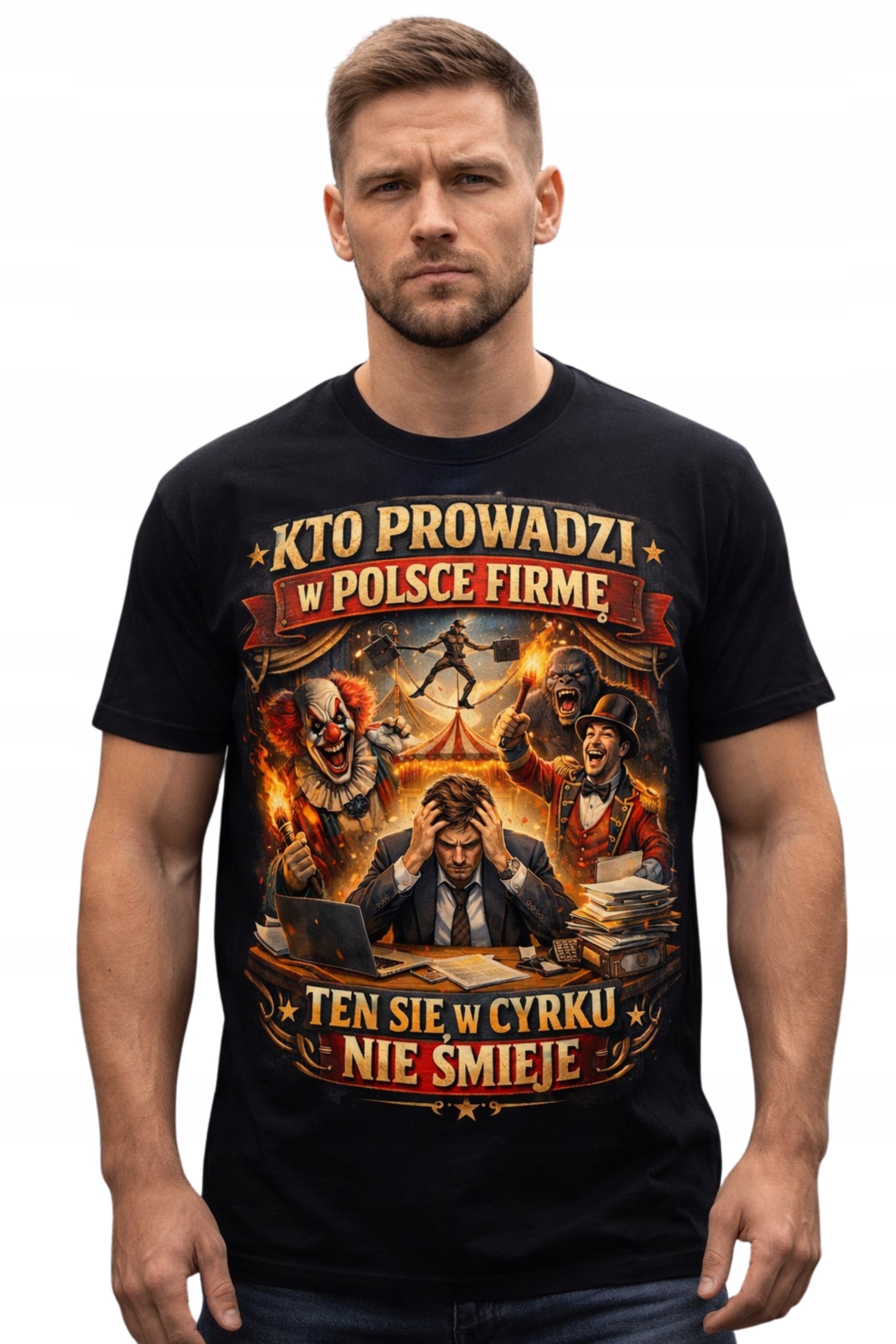 PROWADZI FIRME W POLSCE KOSZULKA T-SHIRT Z NADRUKIEM NA PREZENT IDEALNA 3XL