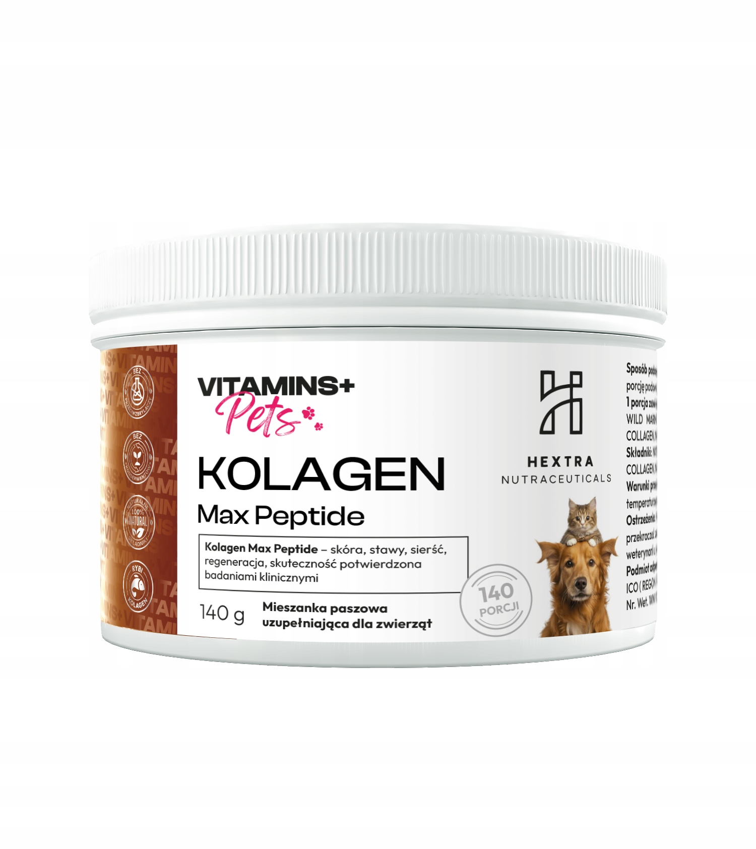 Kolagen Max Peptide Pets 140 g – rybí kolagen pro zvířata na klouby, srst