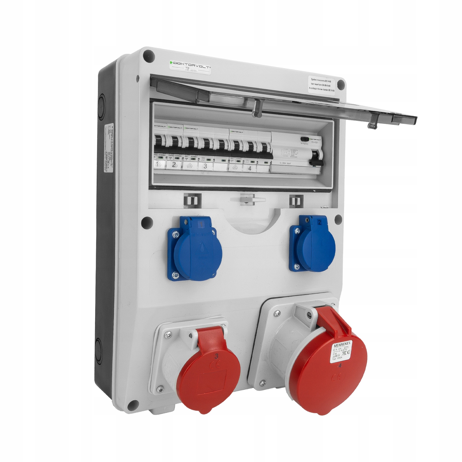 Stavební rozvaděč Td-s/fi 63A 16A 2x230V Schuko Doktorvolt DV-2268-D