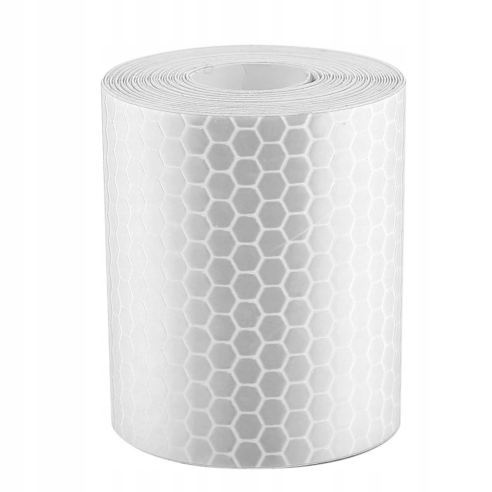 Taśma Odblaskowa Plaster Miodu Biała Konturowa 5CM X 3M Srebrny