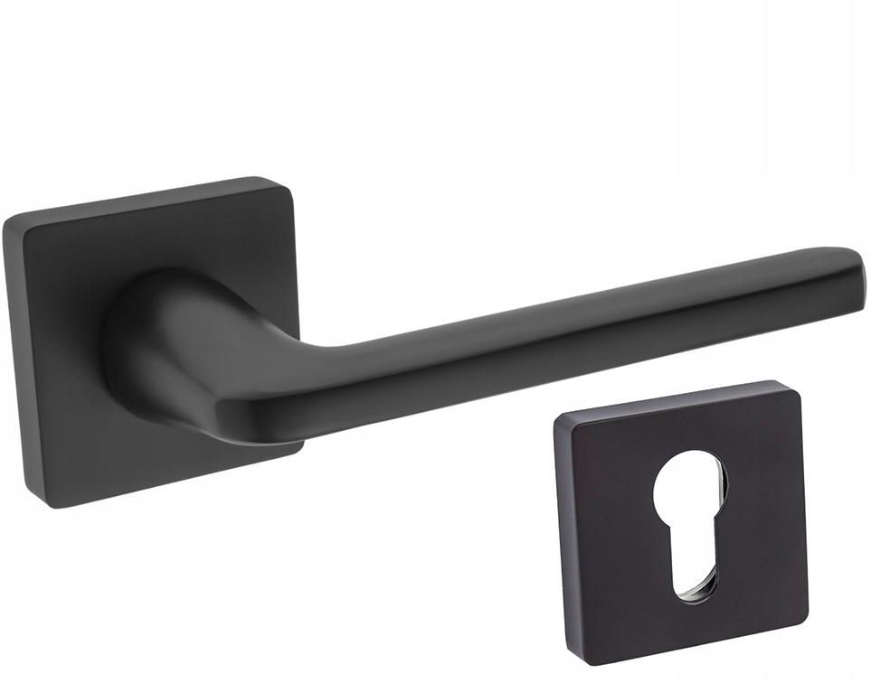 Klika Pro Vnitřní Dveře, Štítek Na Vložku, Černá Matná