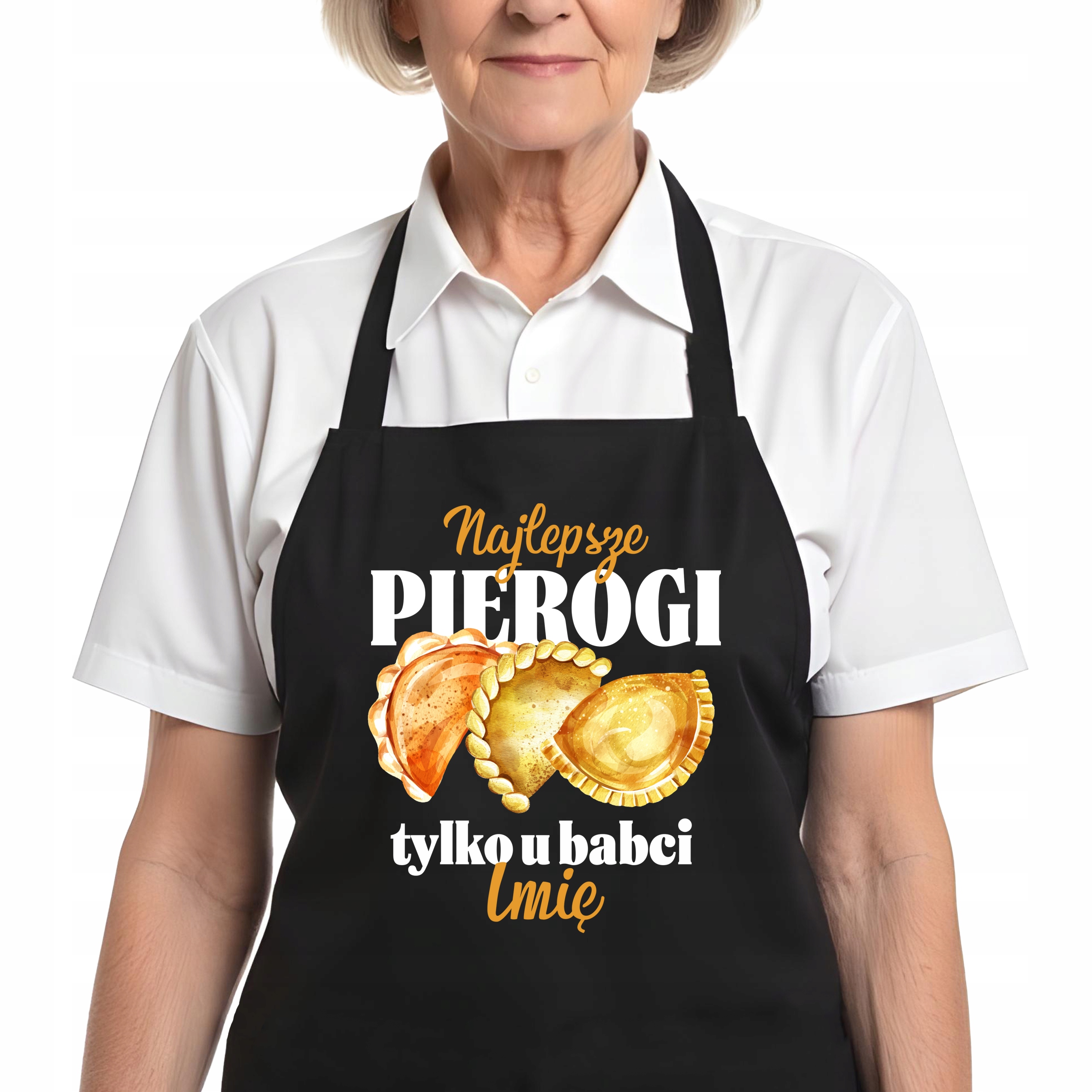 Kuchyňská zástěra černá Personalizovaný Dárek pro babičku Nejlepší Pirohy