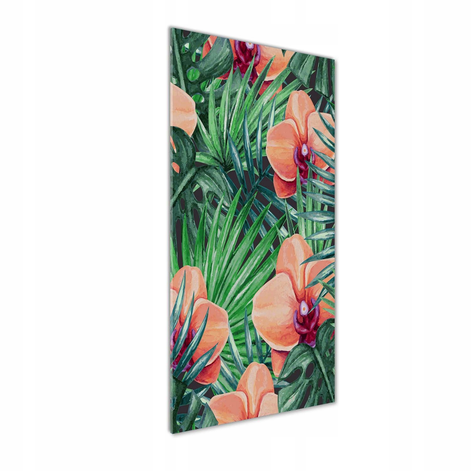 

Foto obraz szklany pionowy Orchidea i palmy 50x125