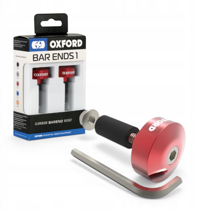 Ciężarki Końcówki Kierownicy Oxford BarEnds 1 Czerwona 22mm