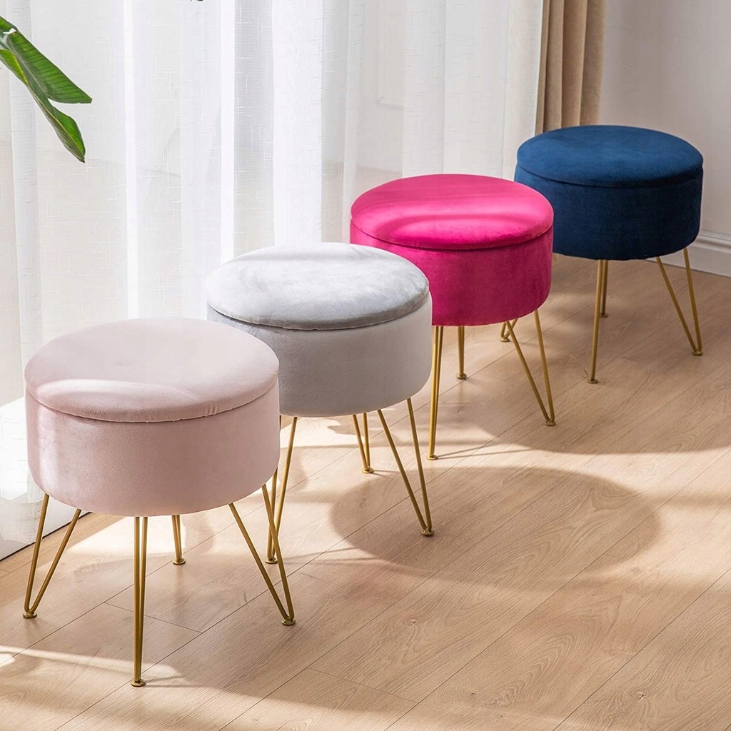 IBUYKE AKSAMITNA PUFA STOŁEK ZE SCHOWKIEM TOALETKA