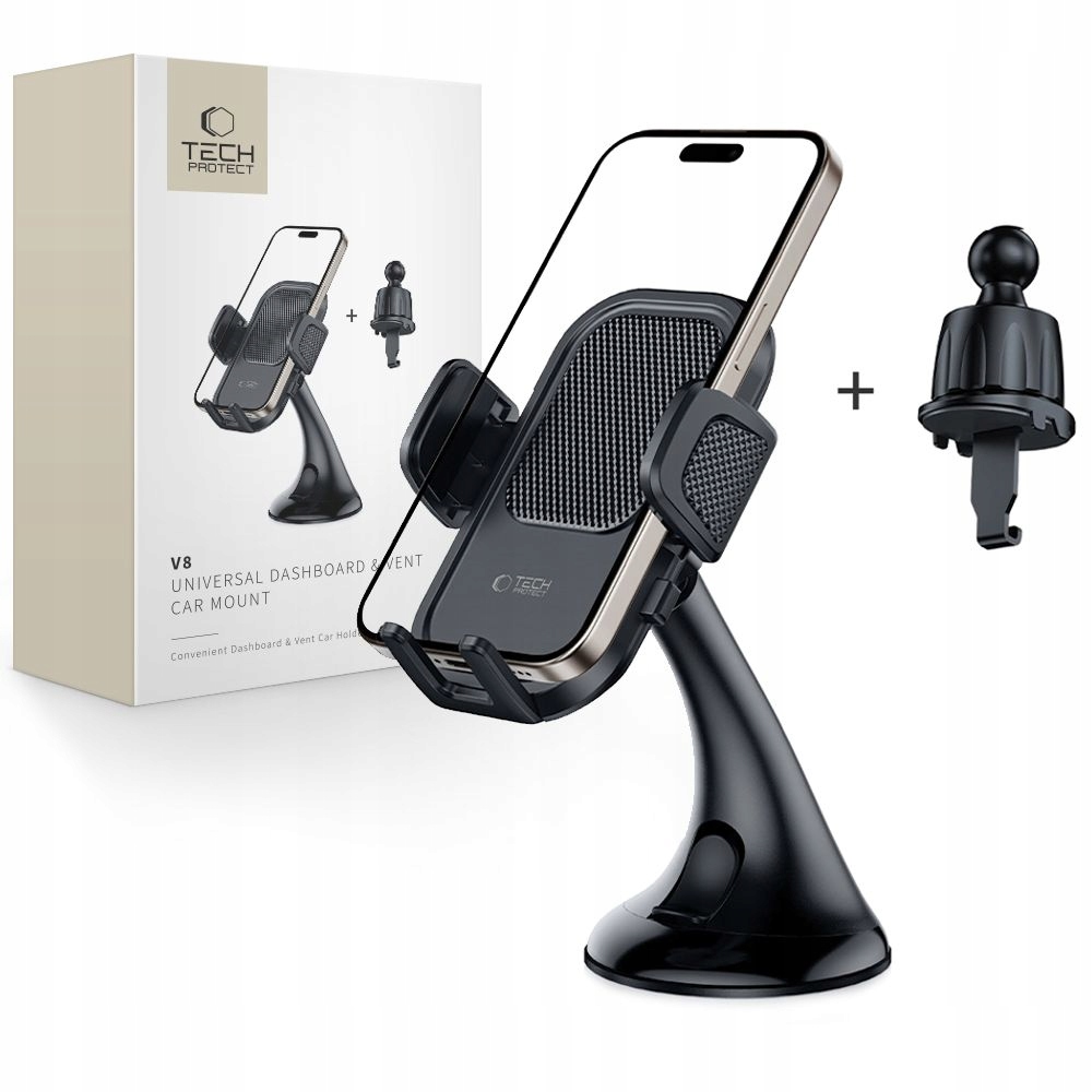 Tech- Protect V8 Universal Dashboard Unrg Vent Car Mount Black Tech-