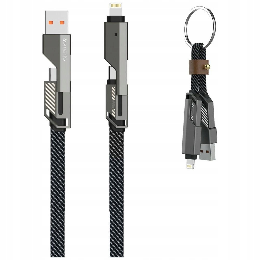 Kabel 3v1 240W Usb-c Usb-a Lightning 4smarts ComboCord Flat 1,5m
