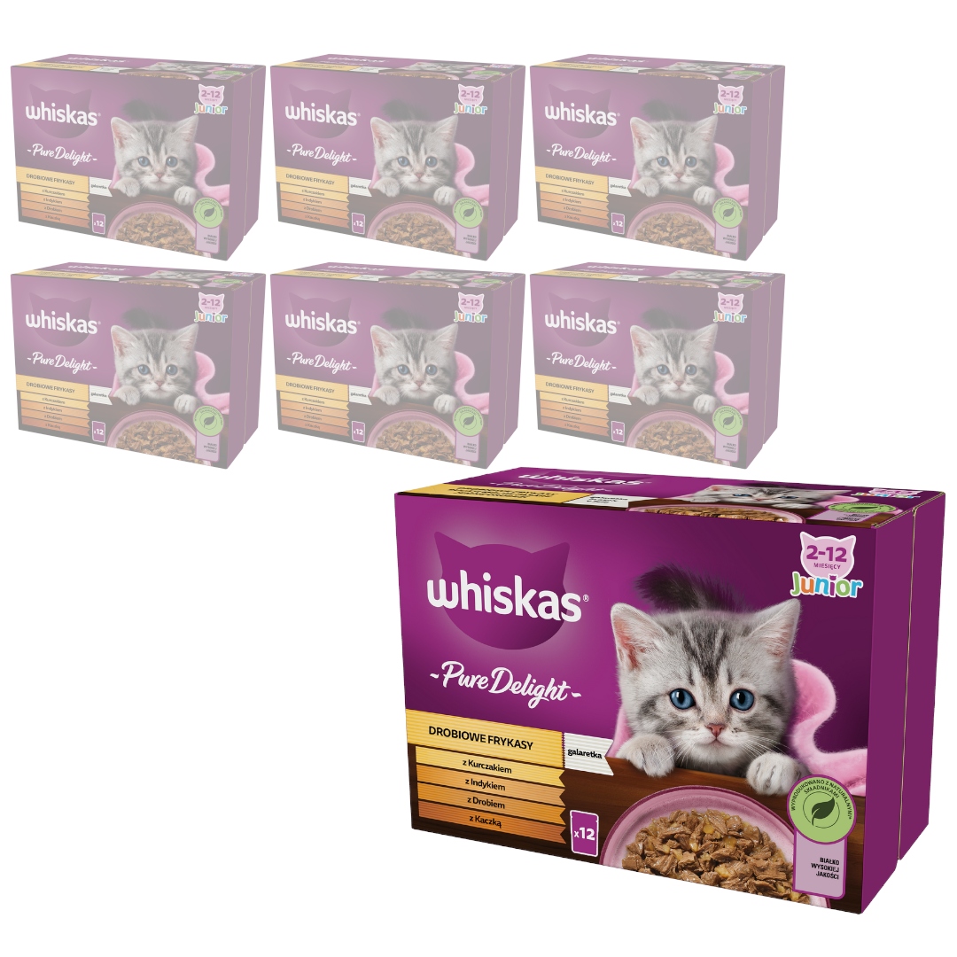 Levně Whiskas Junior Drůbeží Hody Želé Vlhké Krmivo pro koťata 84x85g
