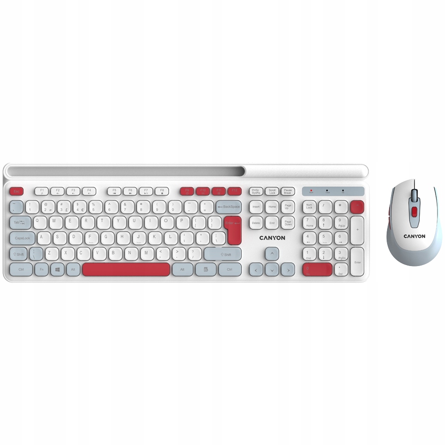 Sada klávesnice a bezdrátové bezdrátová myš Canyon HSET-W5 bílá