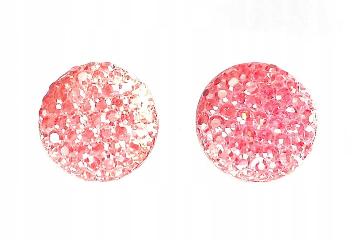 

Kolczyki koła kryształkowe 12 mm łososiowe