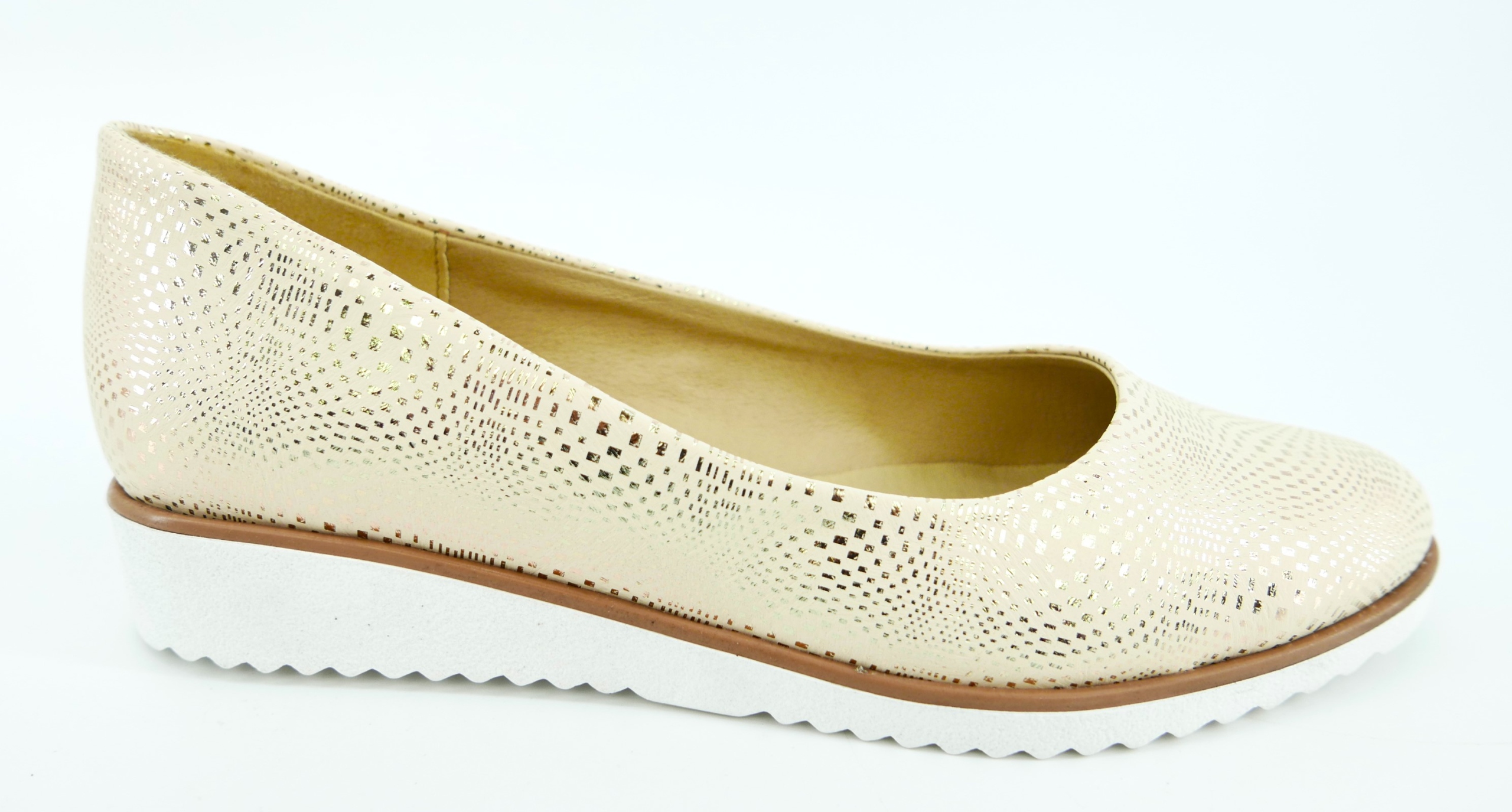 SKORPIO POLSKIE ZŁOTE PÓŁBUTY BALERINY KOTURN R40