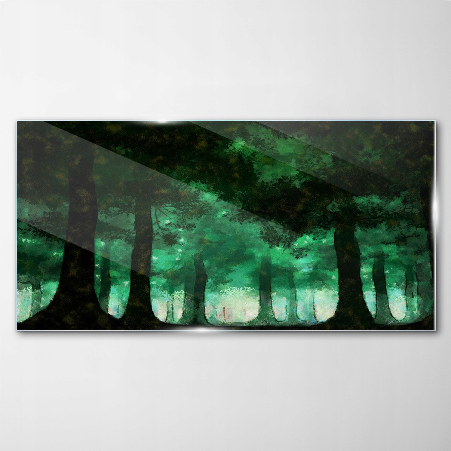 

Foto-obraz szklany Malarstwo las drzewa 100x50 cm