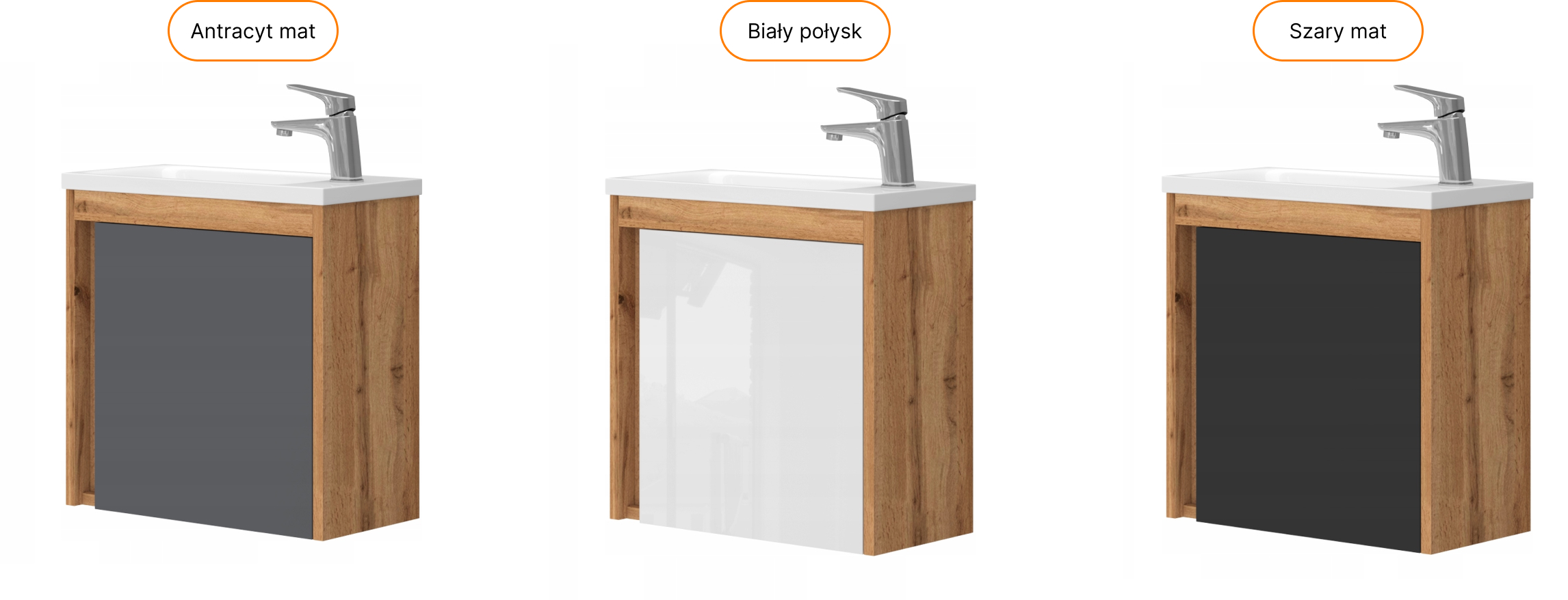 OMEBLE Szafka łazienkowa wisząca, szafka z umywalką szafka 50 cm dąb wotan Liczba półek nie dotyczy