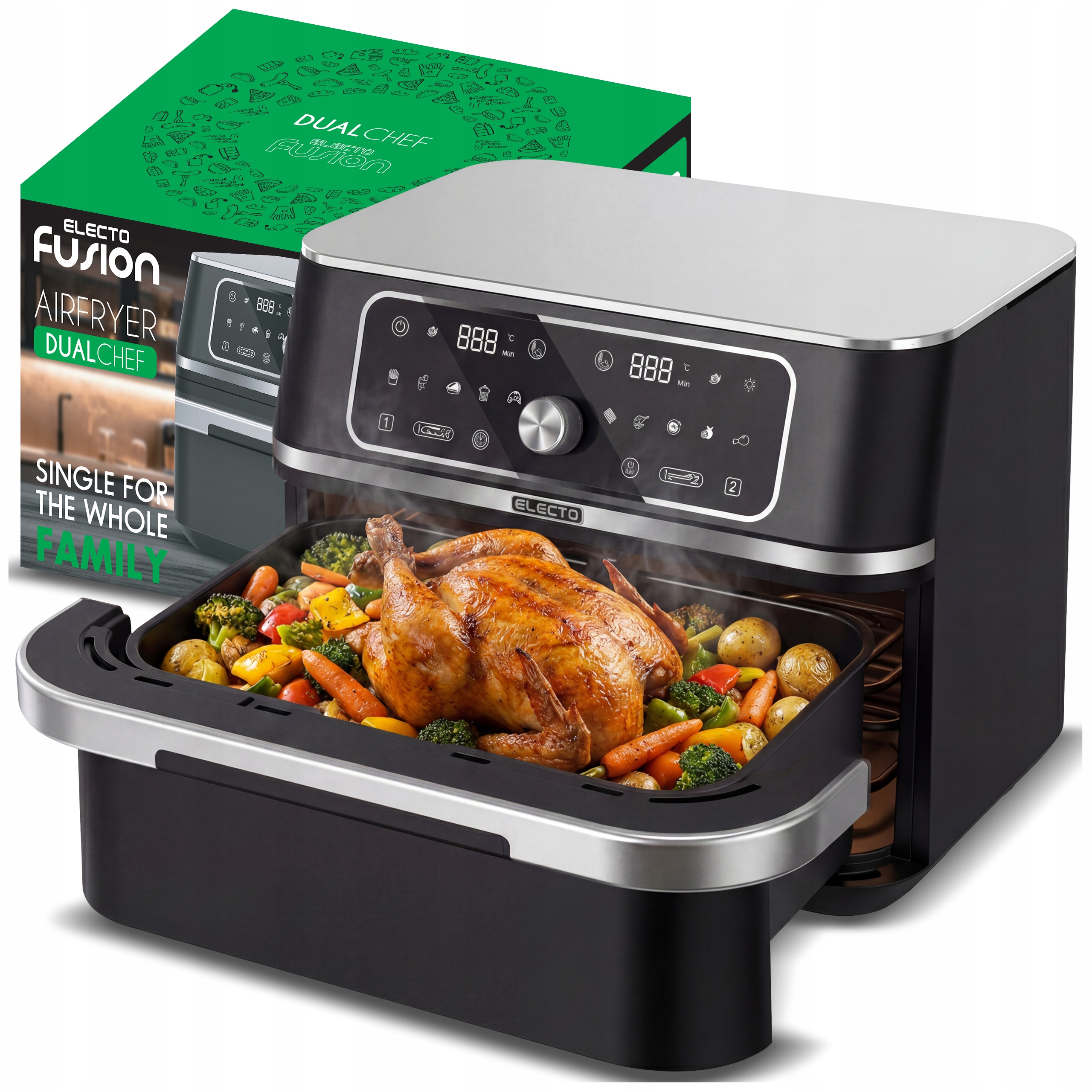 Fritéza Bez Oleja Air Fryer 3100W Veľká Fritéza 10L 12 Programov