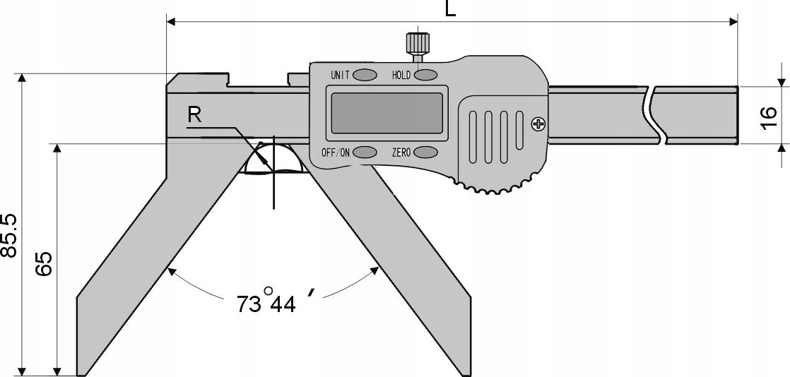SUWMIARKA DO POMIARU PROMIENI ZEWNĘTRZNYCH 3-50 mm Rodzaj elektroniczna