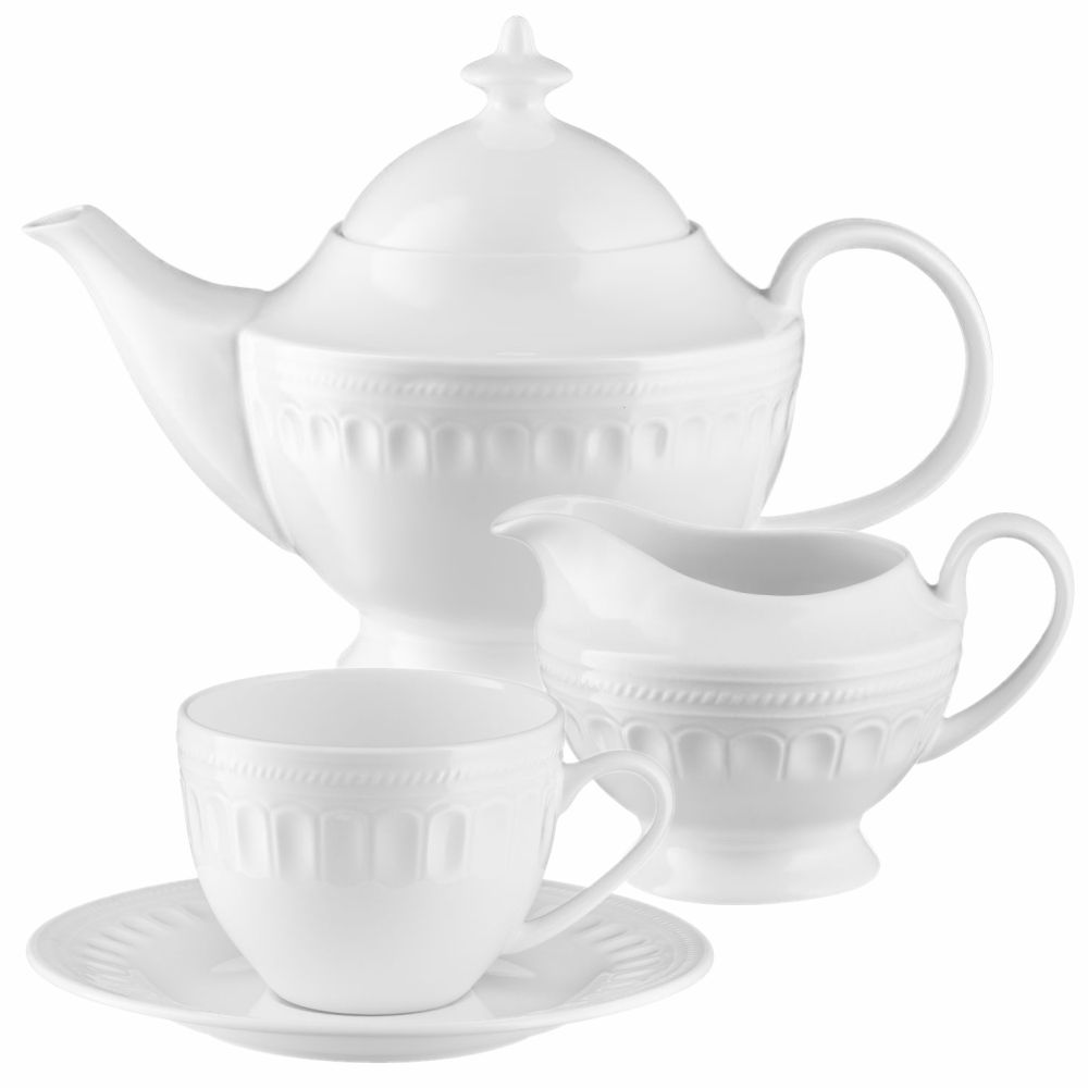 Villa Italia Porcelánový kávový servis pre 6 osôb Mesyna White
