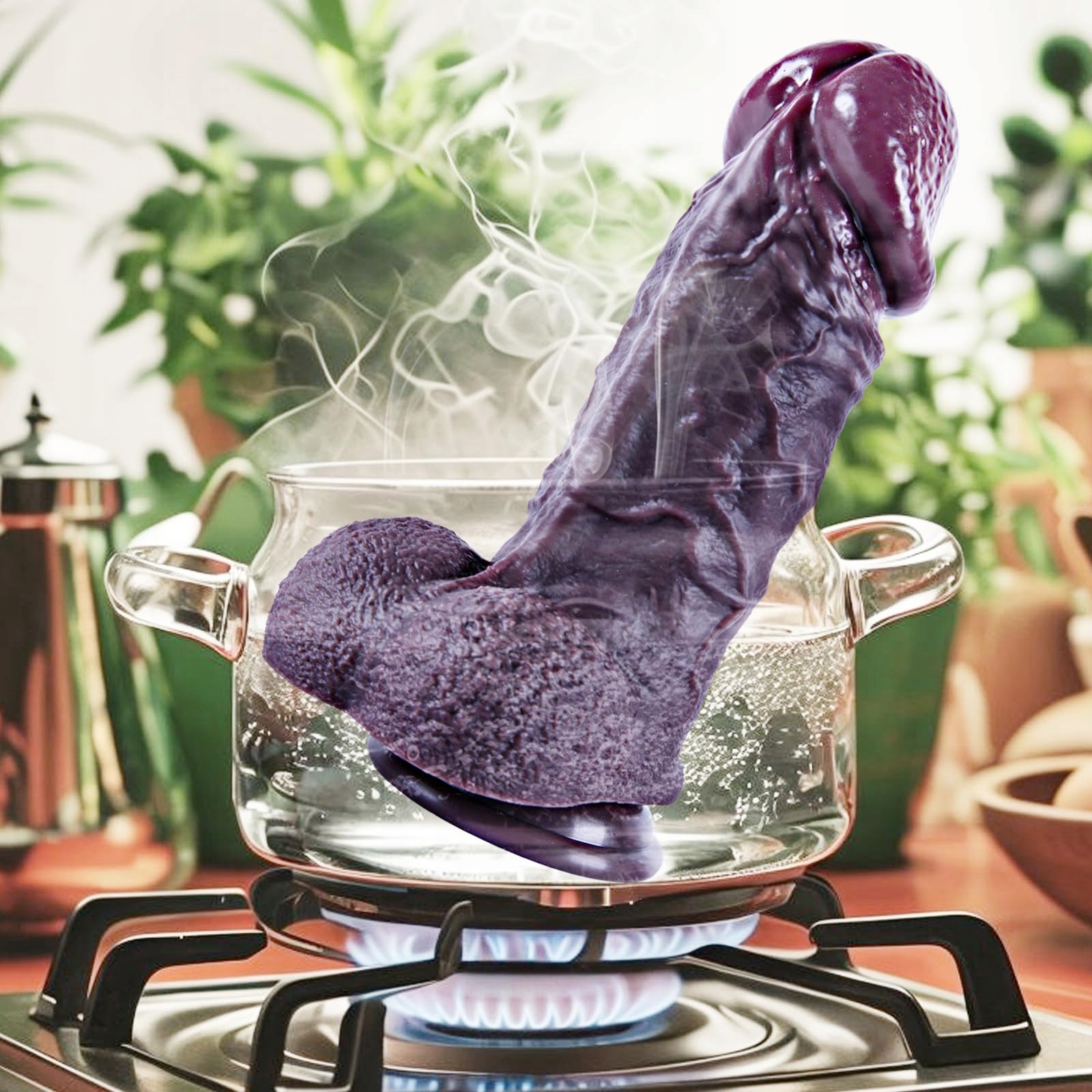 XXL Czarny Dildo Silikonowy 25 cm z Przyssawką dla Doświadczonych — miniatura 4