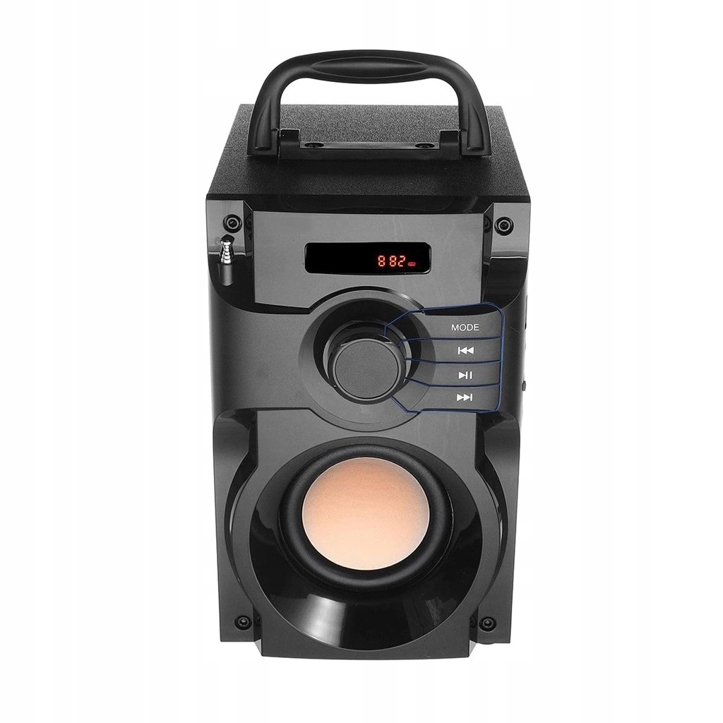 GŁOŚNIK BEZPRZEWODOWY BLUETOOTH MP3 RADIO FM SD STEROWANIE PILOTEM Z RĄCZKĄ Moc 15 W