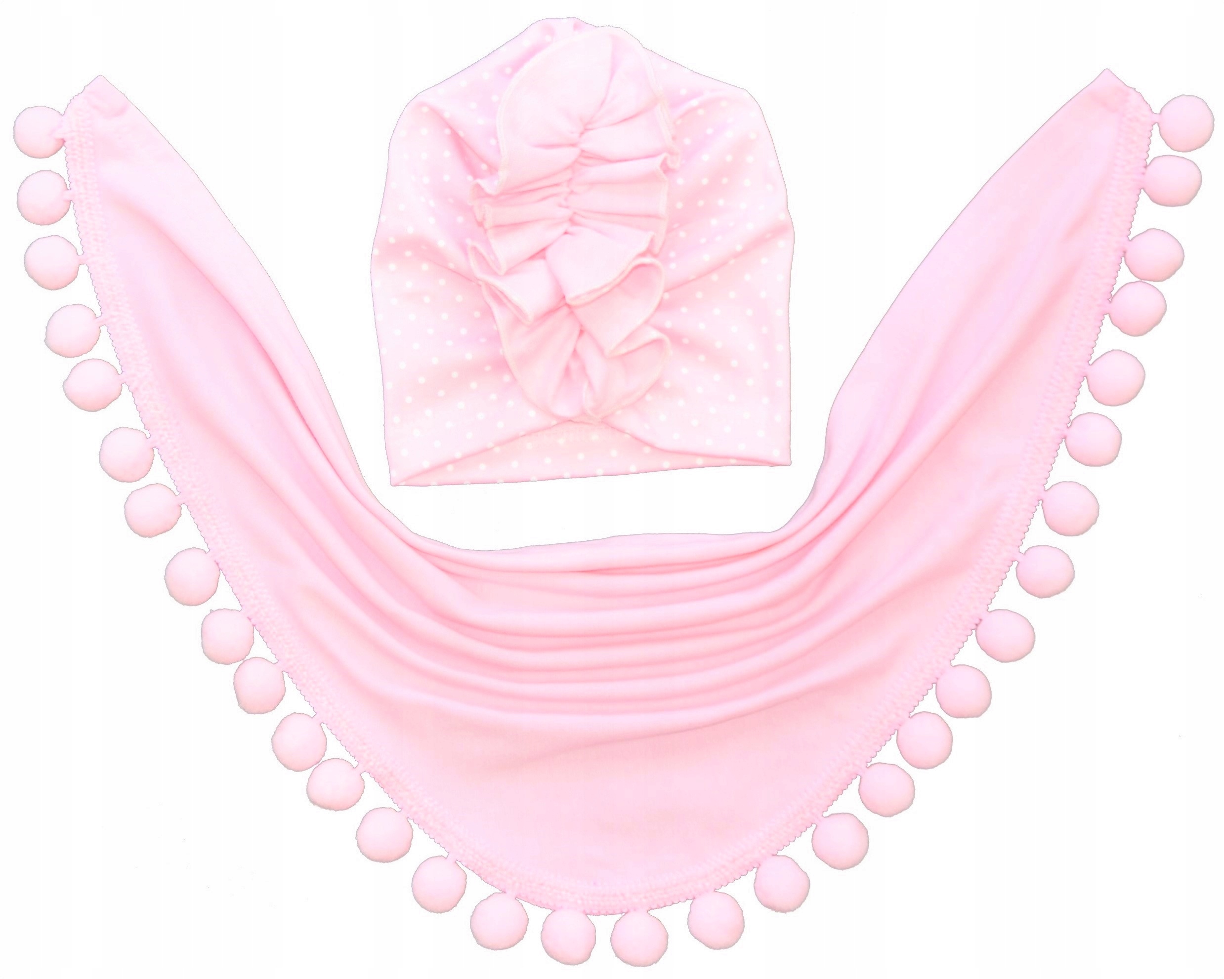 

Komplet Wiosna Jesień Czapka Turban Chusta r.48-50