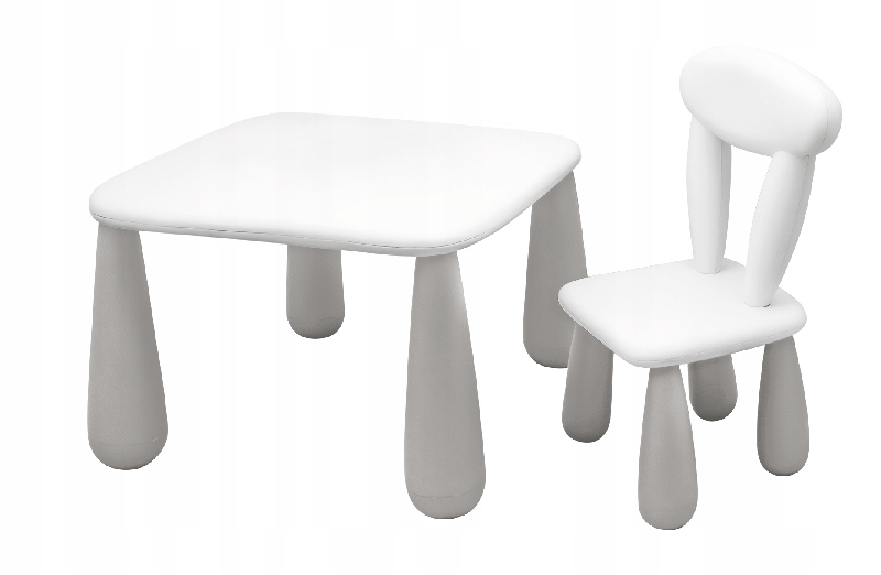 Maltex Set Luna Classic Stolik dla dzieci krzesełko biały/szary