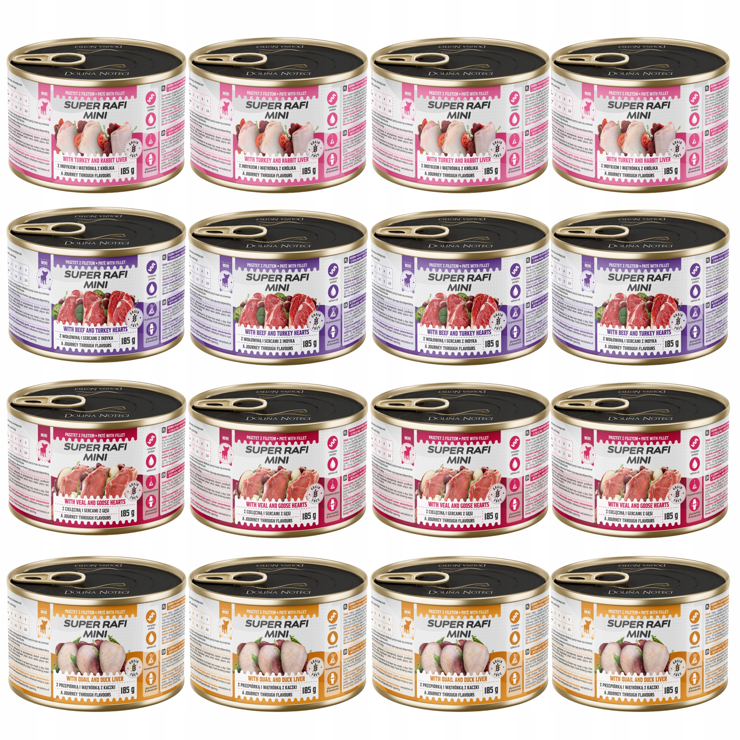 Levně Dolina Noteci Rafi Mini krmivo pro psy mix chutí 16 x 185 g