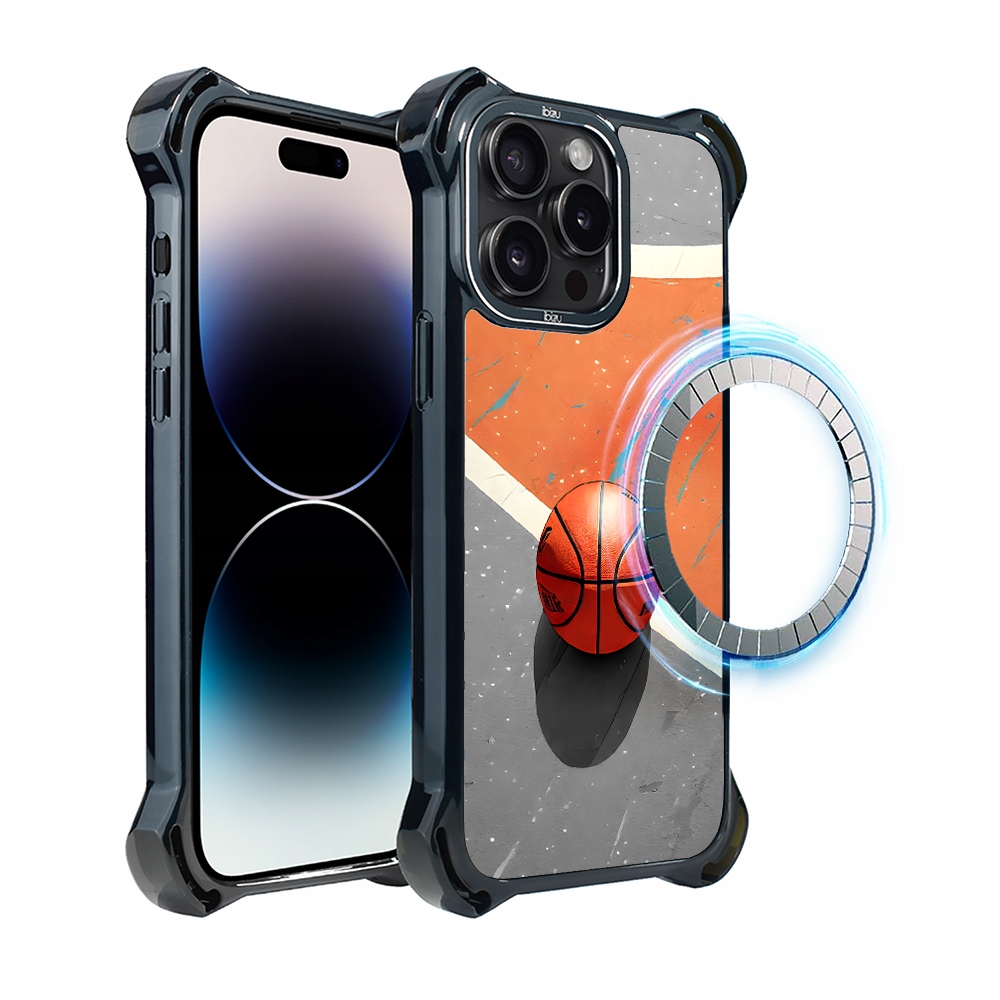 Pouzdro pro iPhone 14 Pro Max Ibizu DropGuard Ultra s MagSafe, Basketbal