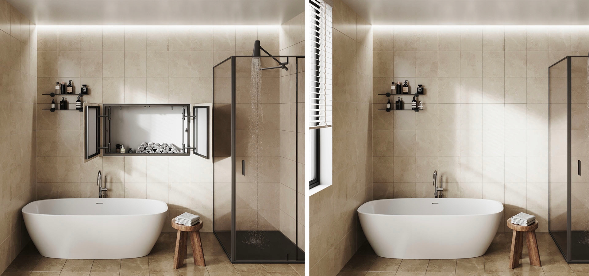 Dvojdverový poklop pod dlažbu – 100 x 80 cm