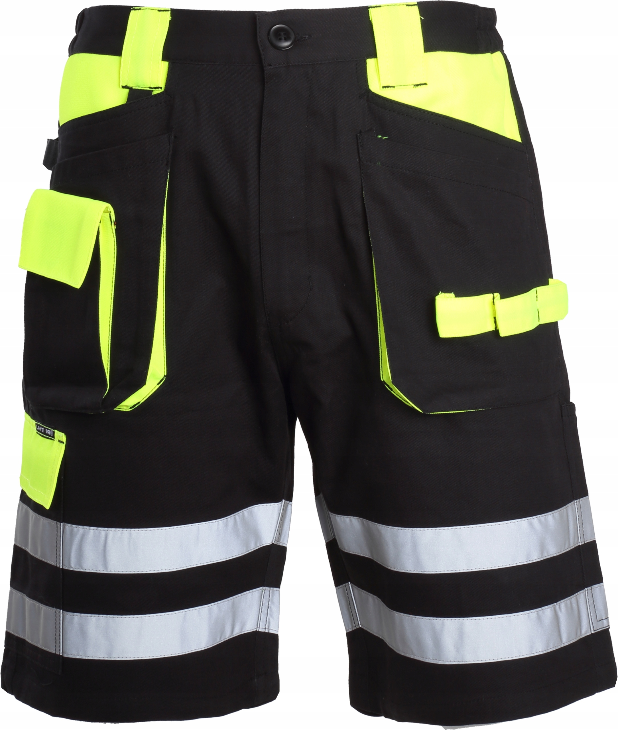 Spodenki ochronne robocze krótkie czarno-żółte z odblaskami 2XL Lahti Pro