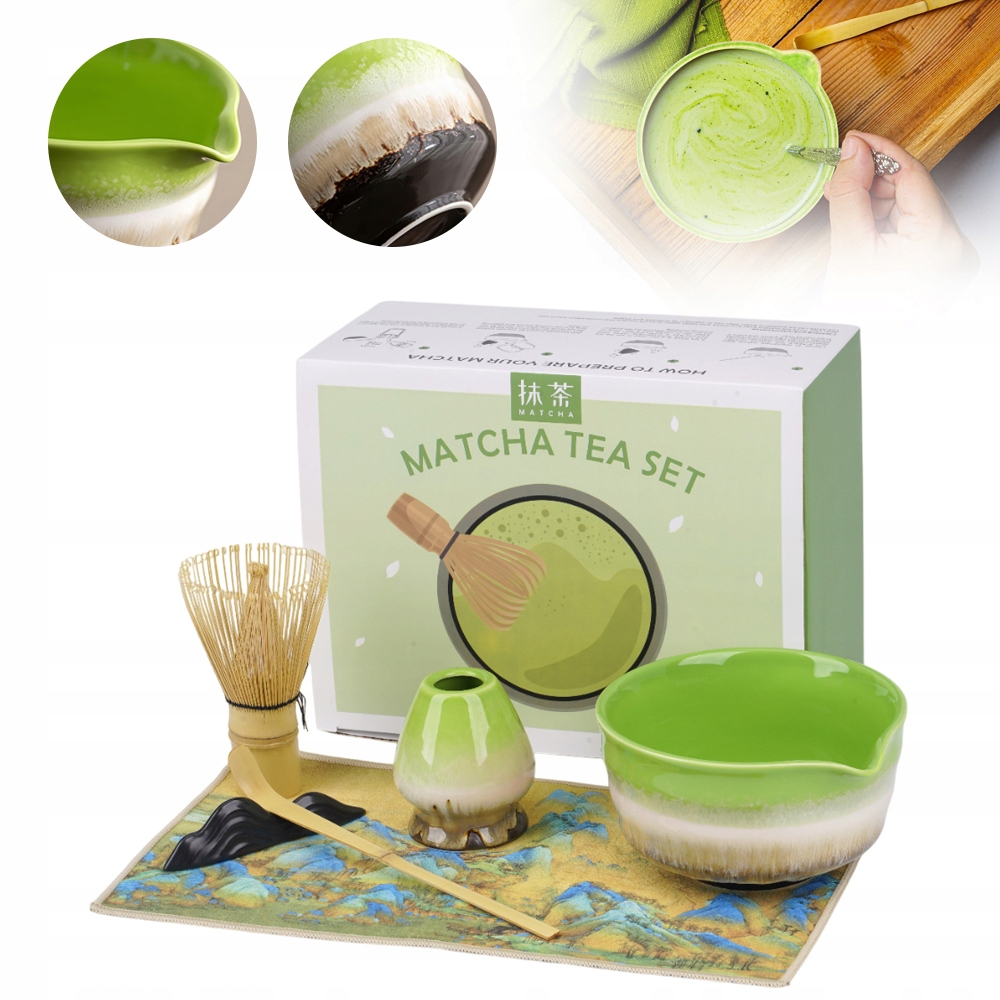 Zestaw Do Japońskiej Herbaty 6 Szt Narzędzia Matcha Z Ściereczka, Lyżeczką