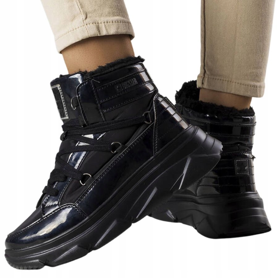 BUTY DAMSKIE BIG STAR ŚNIEGOWCE OCIEPLANE Z FUTERKIEM TRAPERY