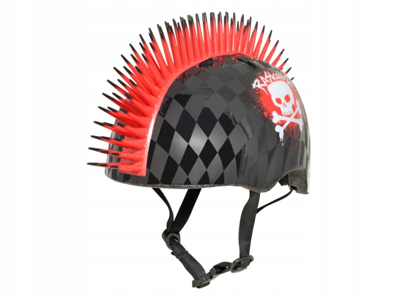Kask rowerowy Raskullz Skull Hawk Czarno-czerwony dla Dzieci (rozmiar S)