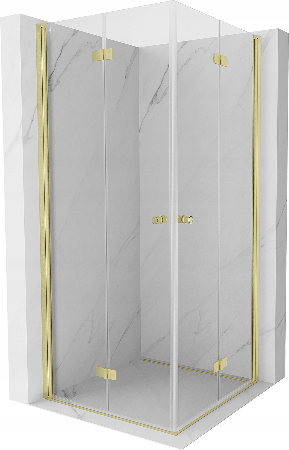 Mexen Mist-f Duo Kabina Prysznicowa 110X110 Transparent Złota Szczotka