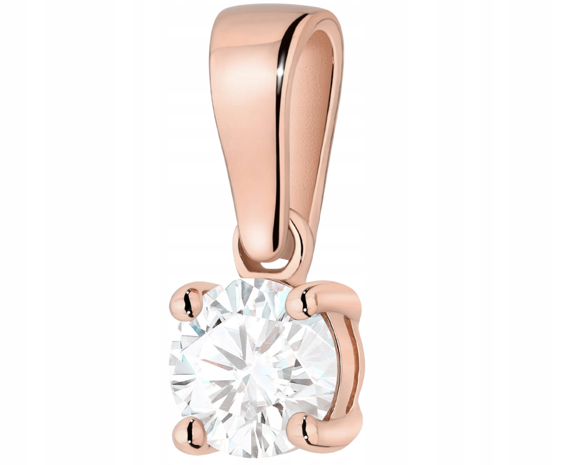 Růžové Zlato Přívěsek 585 S Diamantem Moderní Šperky Stylový Dárek