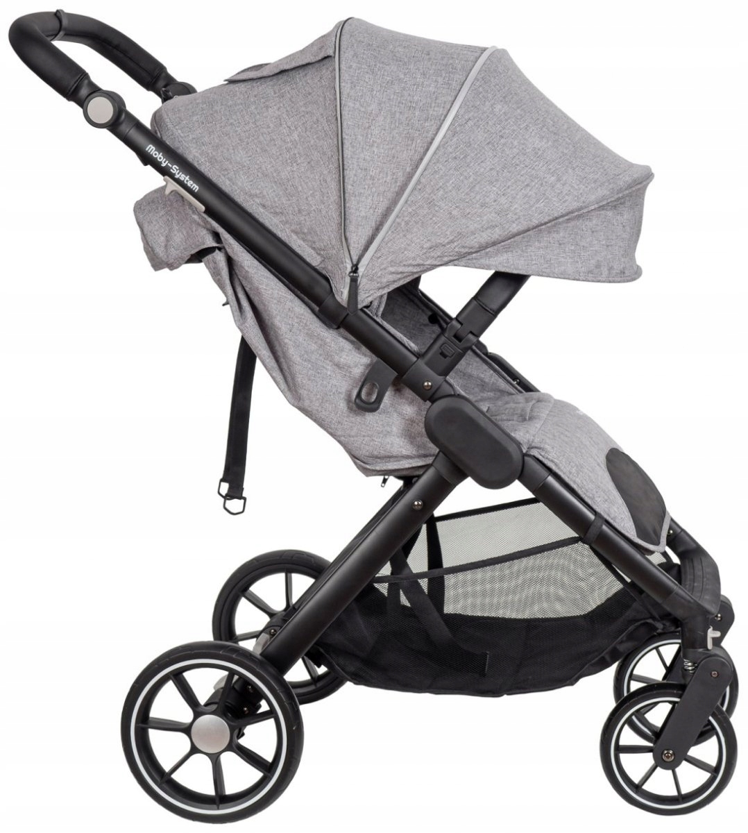 WÓZEK SPACEROWY MOBY-SYSTEM NADIA SZARY +OCIEPLACZ Marka Moby System