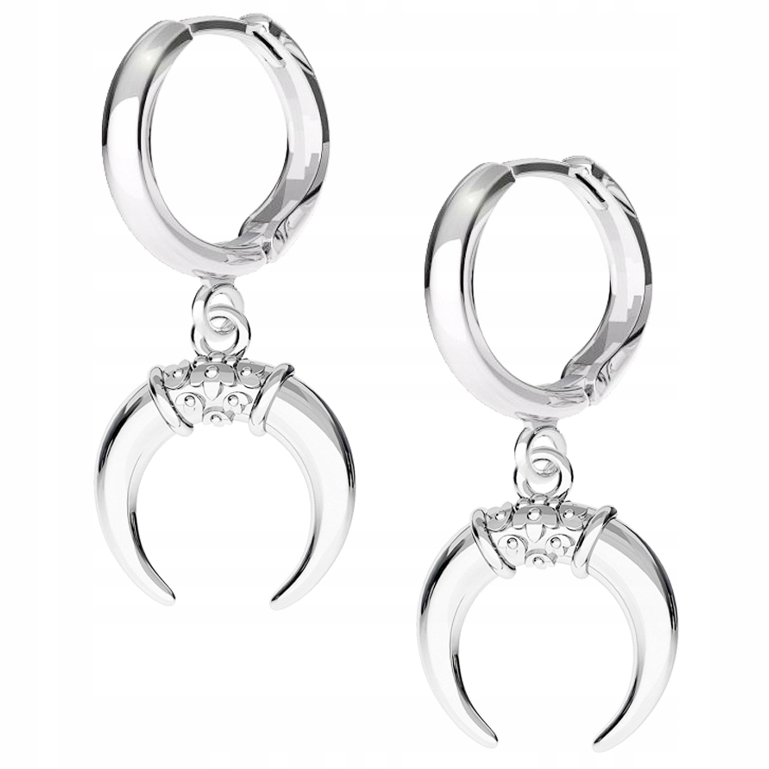 Stříbrné náušnice Měsíc Rohy 925