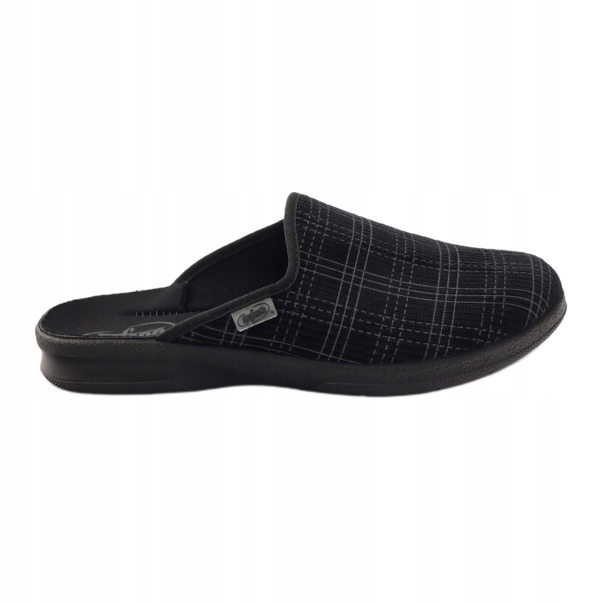 

Czarne Tkanina Buty Kapcie Befado r.47