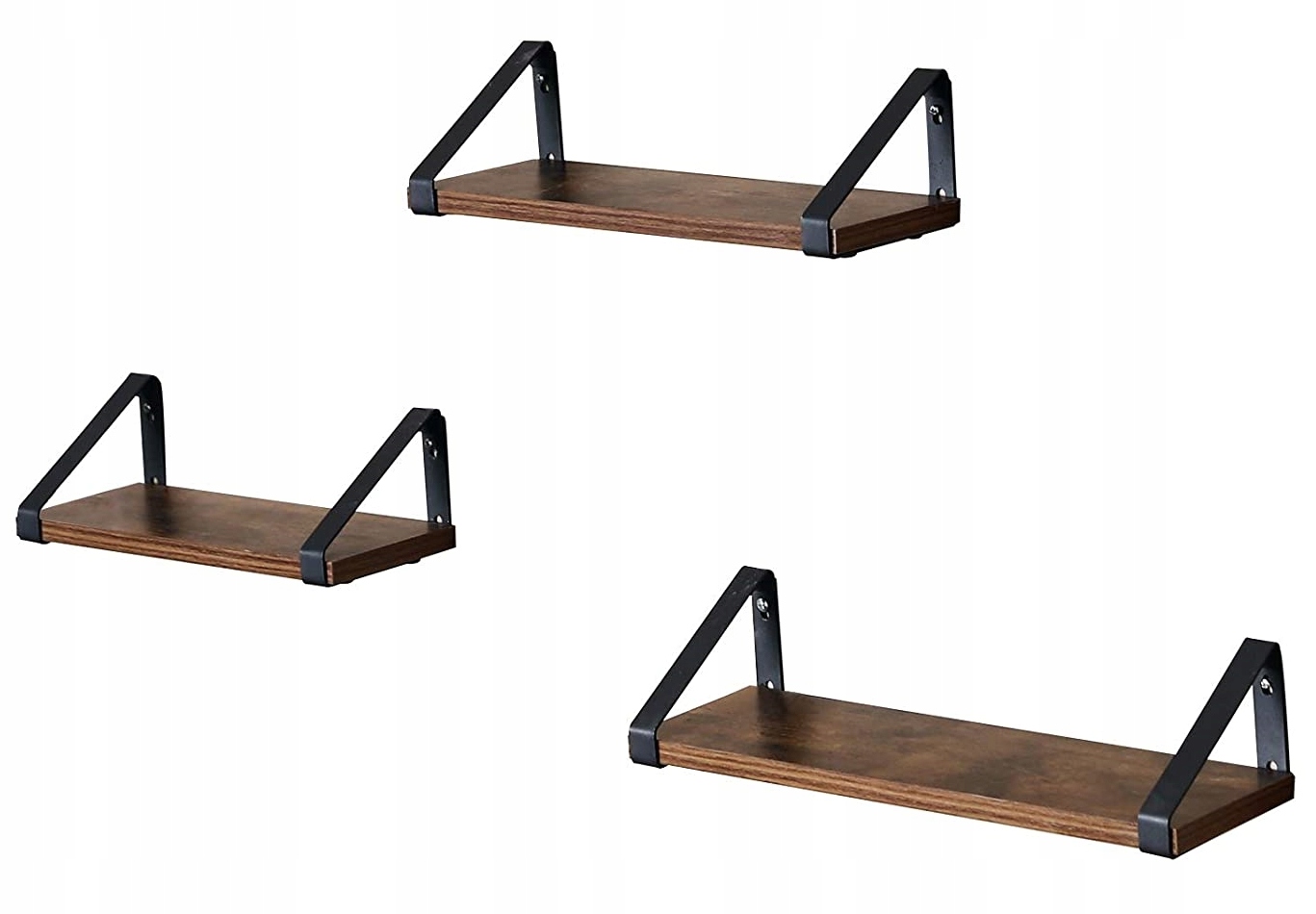 

Zestaw 3 Półki Wiszące Loft Rustykalne Indutrialne