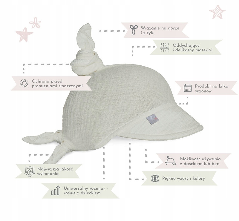 BABYSTEPS Muślinowa chustka z daszkiem Gray Marka Baby Steps