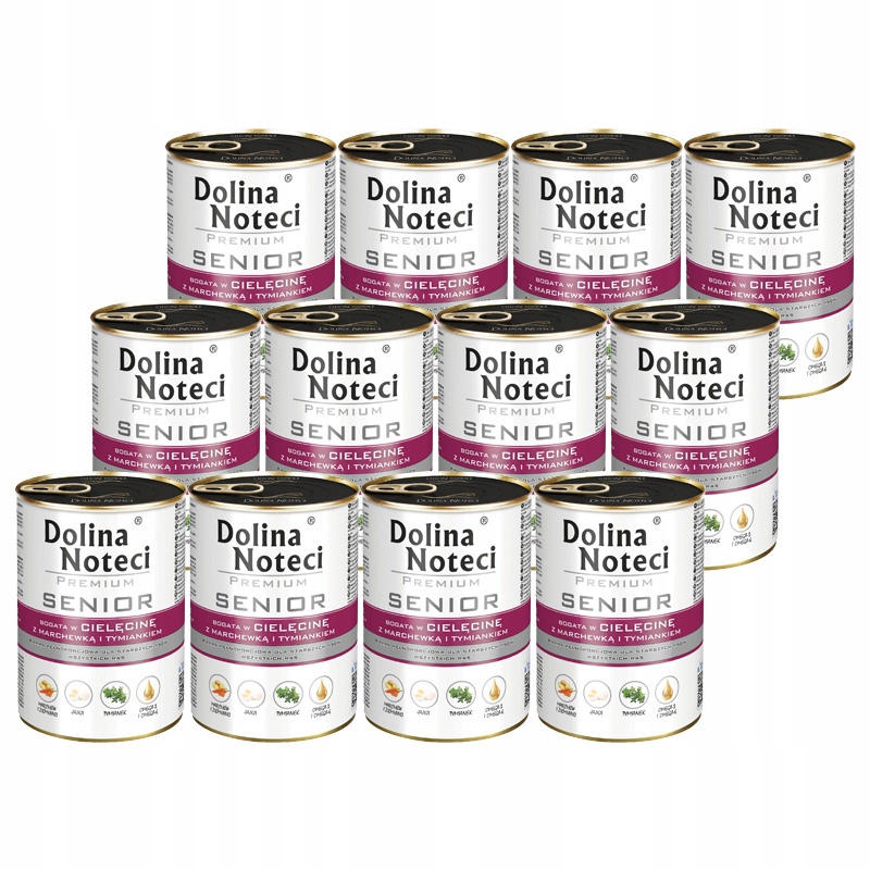 Mokra karma dla psa Dolina Noteci Premium Senior cielęcina 12 x 400 g