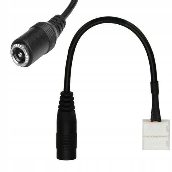 GNIAZDO 2.1/5.5 wtyczka KONEKTOR DO TAŚMY LED 10MM