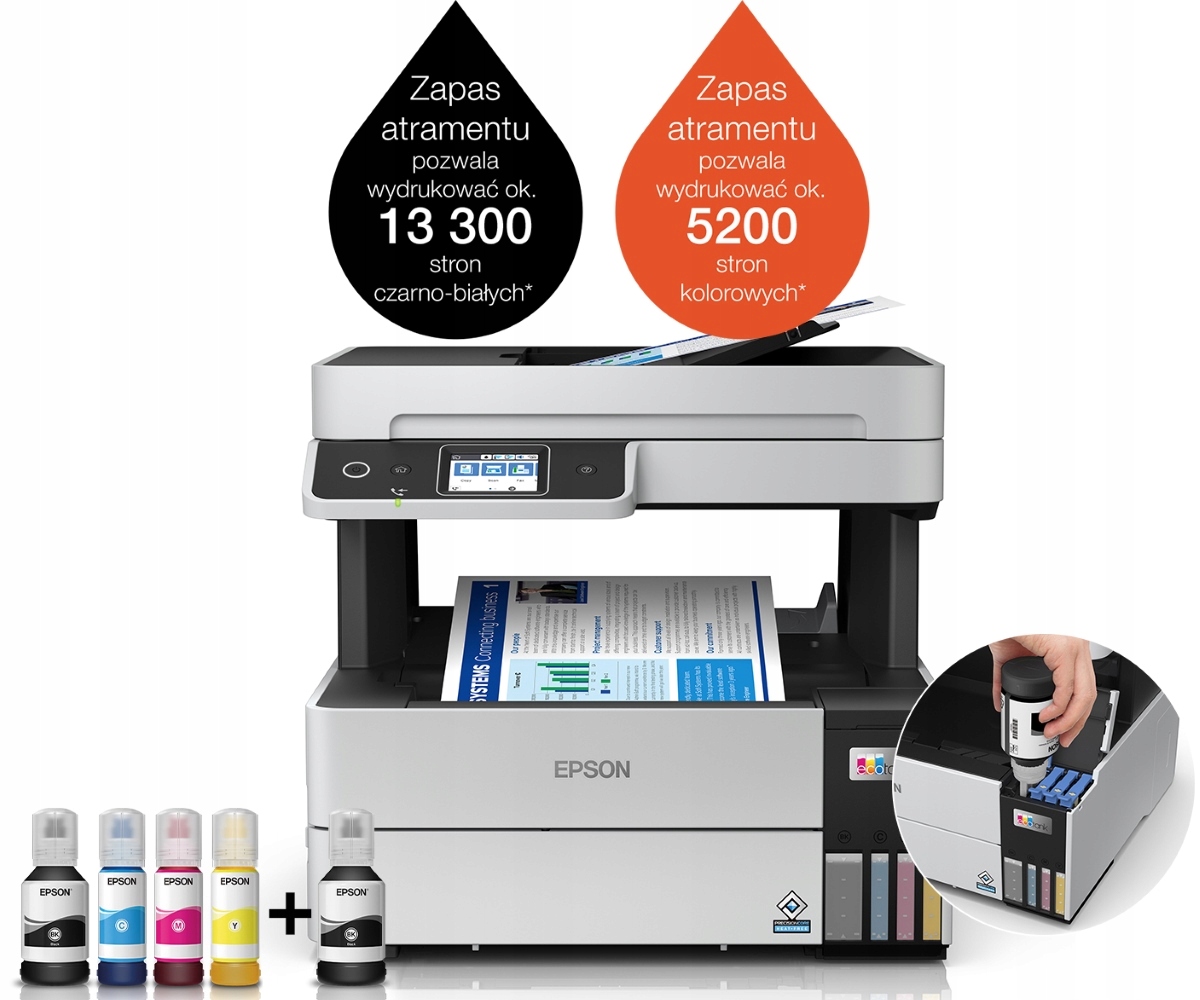 Printer Epson Stylus l6490 Inkjet Color/a4/4in1/Fax/adf/Duplex/WIFI direct/4 Color + CISS. Epson vs260. Epson l6490